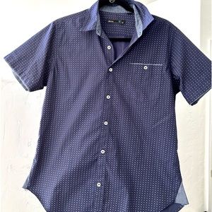 Men’s collared shirt sleeve cotton shirt